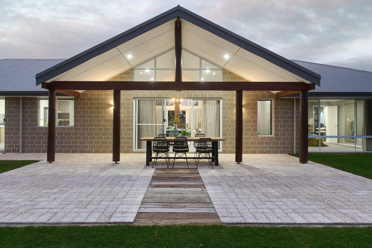 The Milpara Estate spacious outdoor alfresco area - WA Country Builders