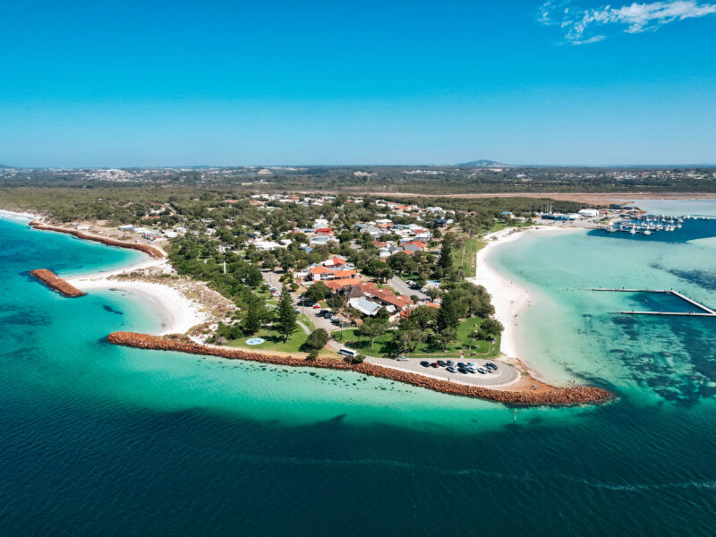 Aerial view of Emu Point in Albany, Western Australia