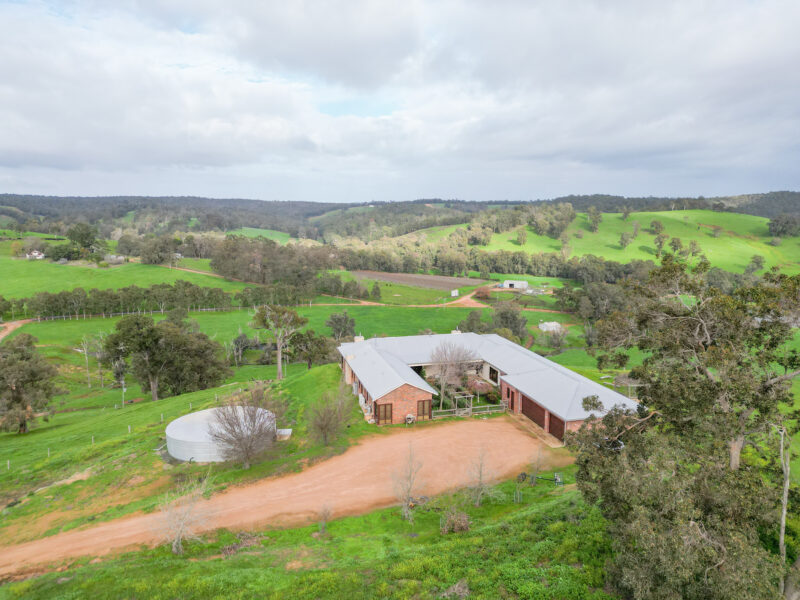 South West custom family homestead view from above